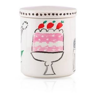 kate spade all in good taste canister with lid ceramic cake tea cup icons Lenox
